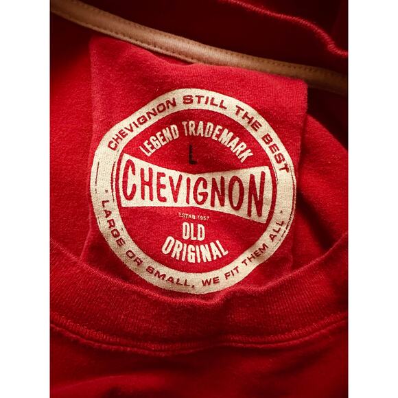 Chevignon Men's Red Long Sleeve Shirt with Trademark Patches Size Large - Picture 6 of 8